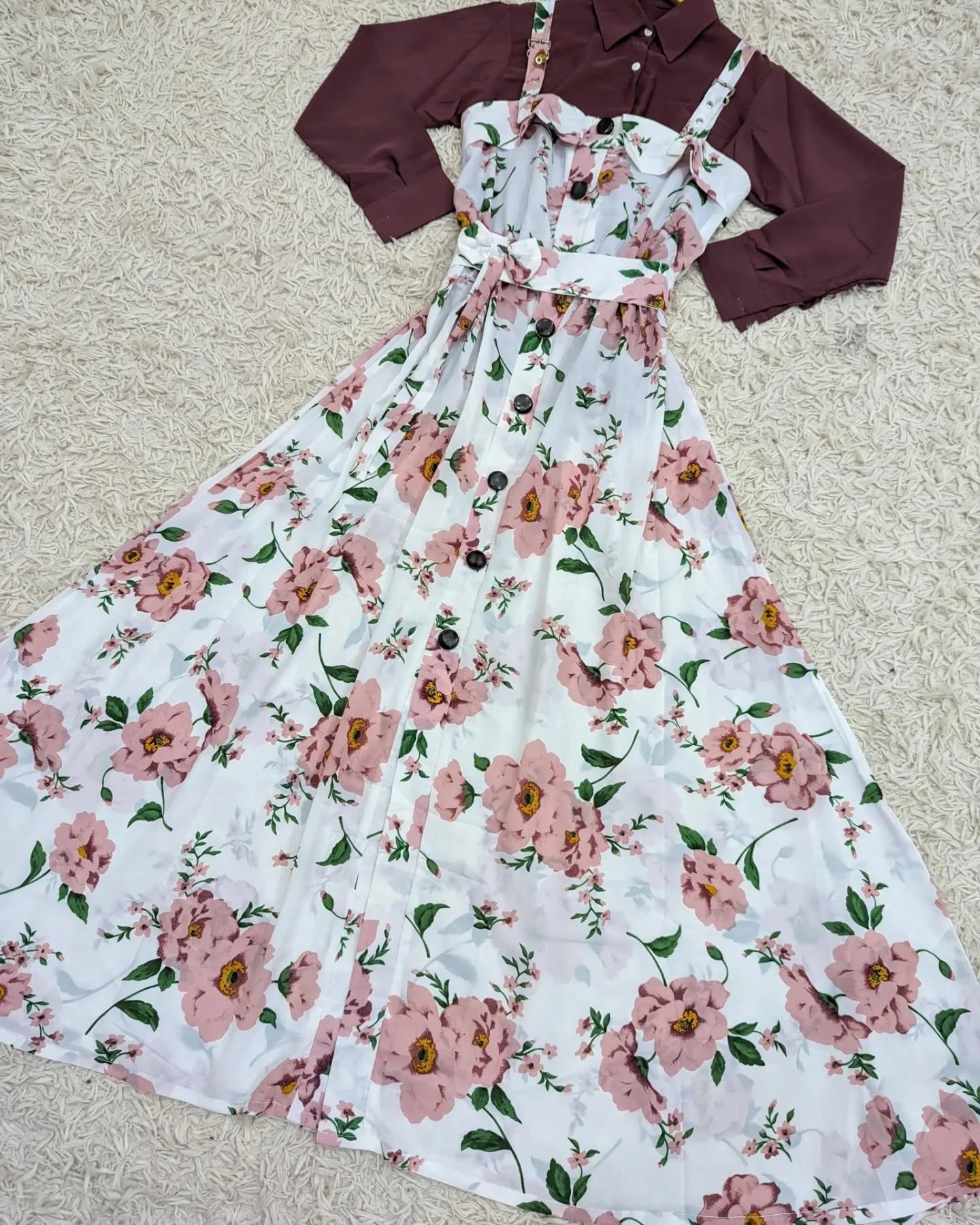 Rose Garden Romper Maxi Dress – 2 Piece Set