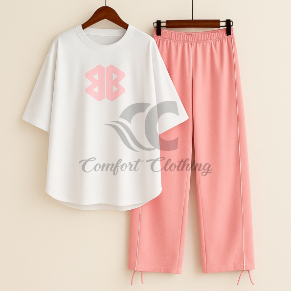 Casual Print Flapper Style 2-Pcs Summer Tracksuit For Her CWTS-02