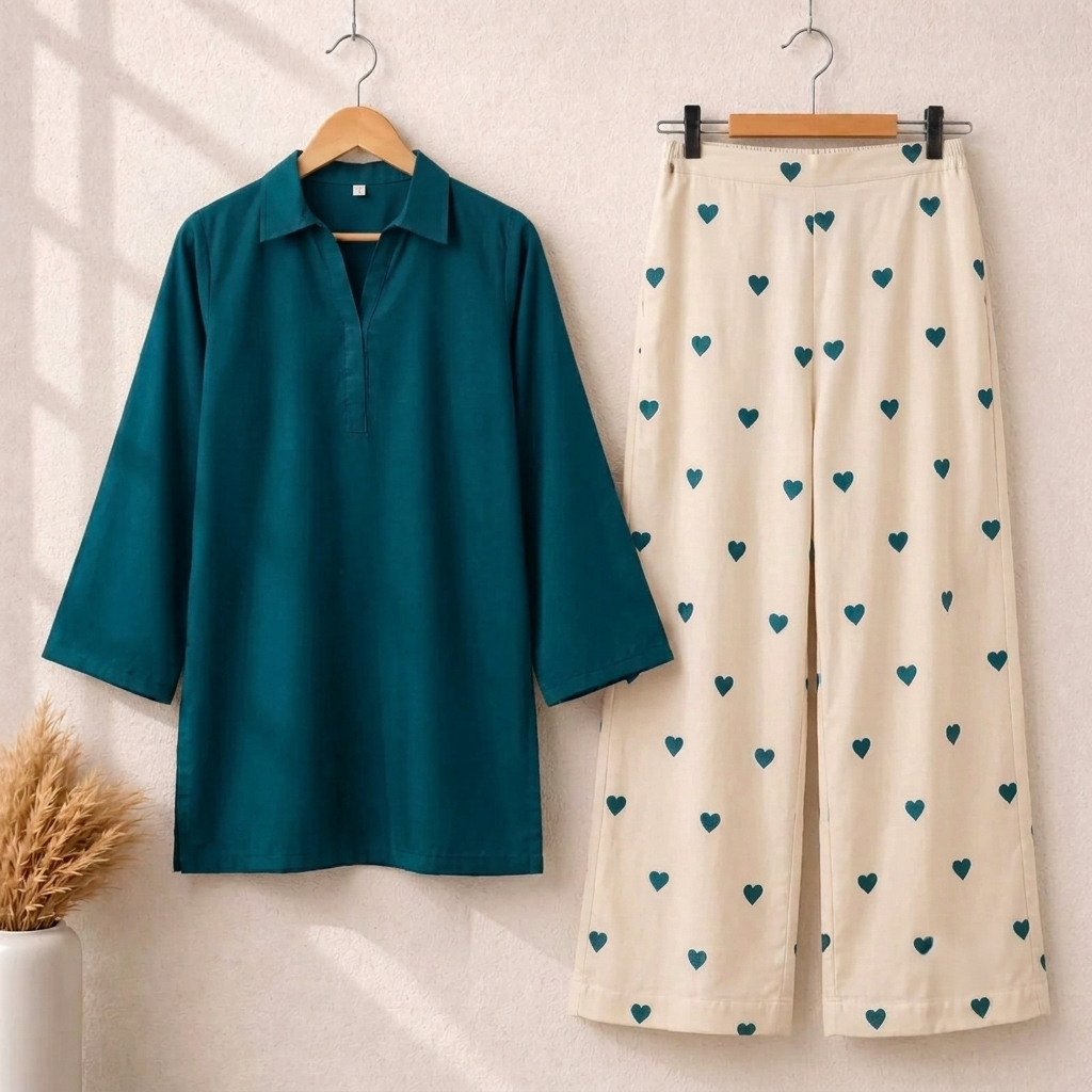 Trendy Heart Style Casual Stitch 2 Piece