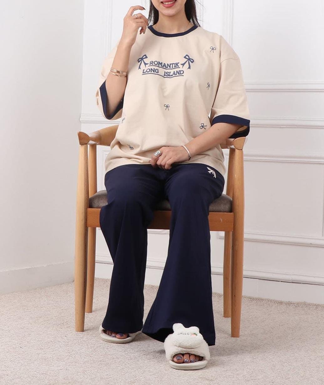 Island Bow Style Western 2-Pcs Summer Tracksuit For Her MWTS-29