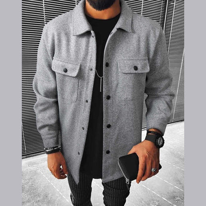 Zayra Double Pocket Collar Style Casual Fleece Winter Button Jacket D-3.