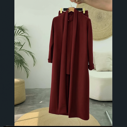 Long Gown Style 3-Pcs Winter Co-Ord Suit. WWTS-13