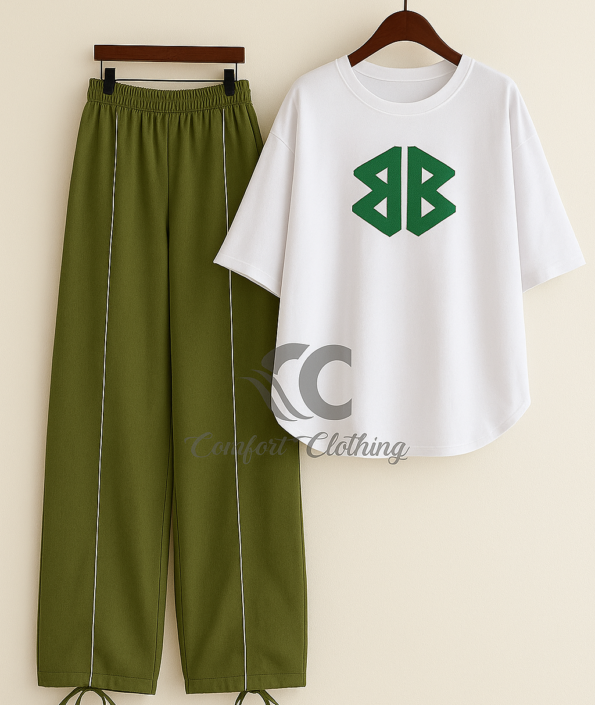 Casual Print Flapper Style 2-Pcs Summer Tracksuit For Her CWTS-02