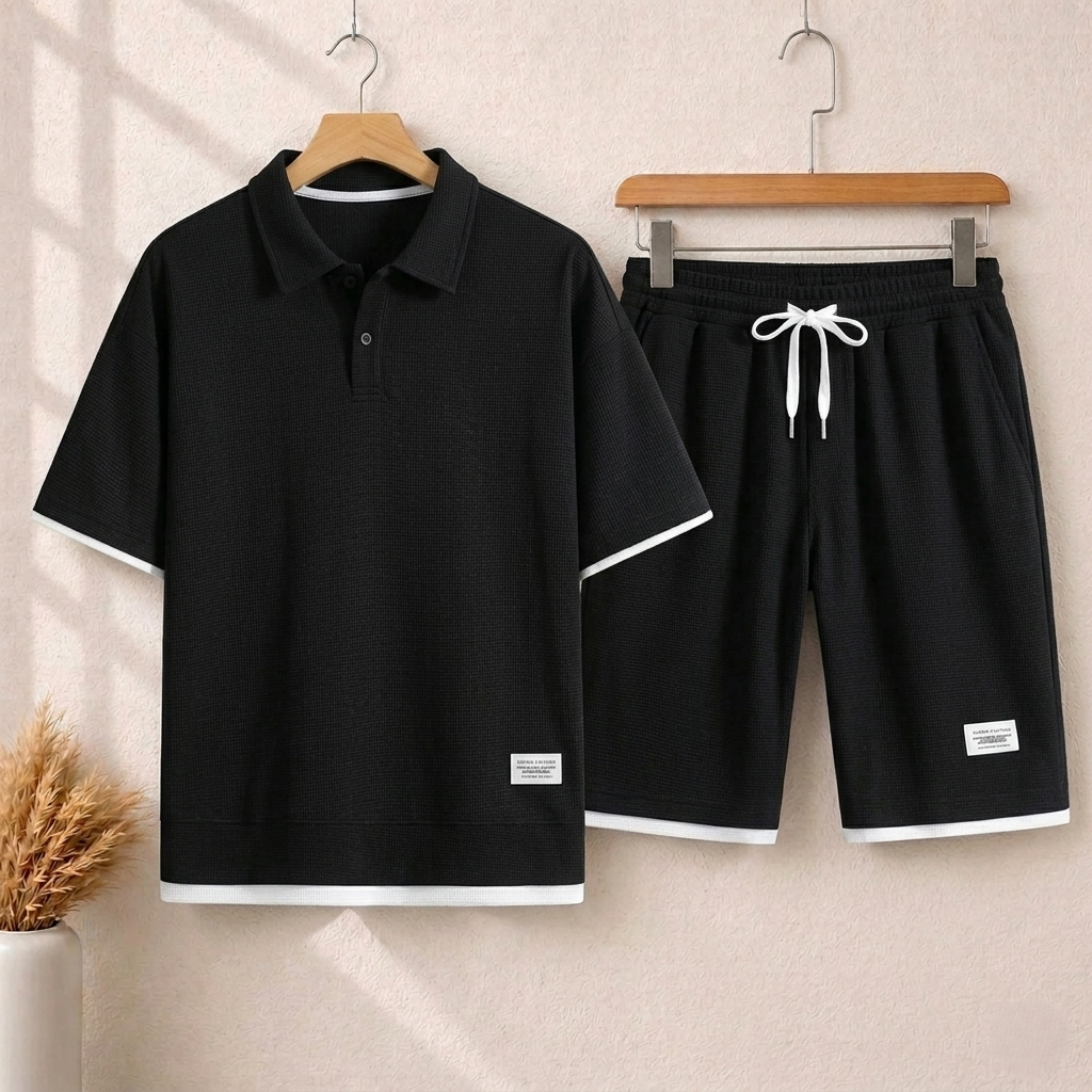 Short Sleeve Round Neck SummerSuit.