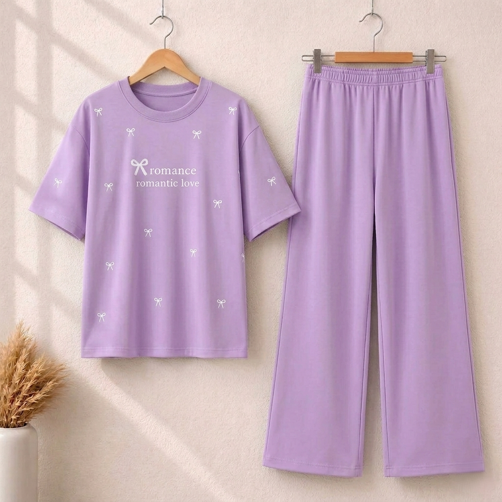 Bow Style Western 2-Pcs Summer Tracksuit For Her MWTS-37