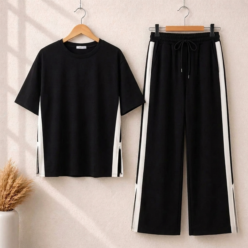 Side Panel 2-Pcs Summer Dry-Fit Tracksuit For Her.