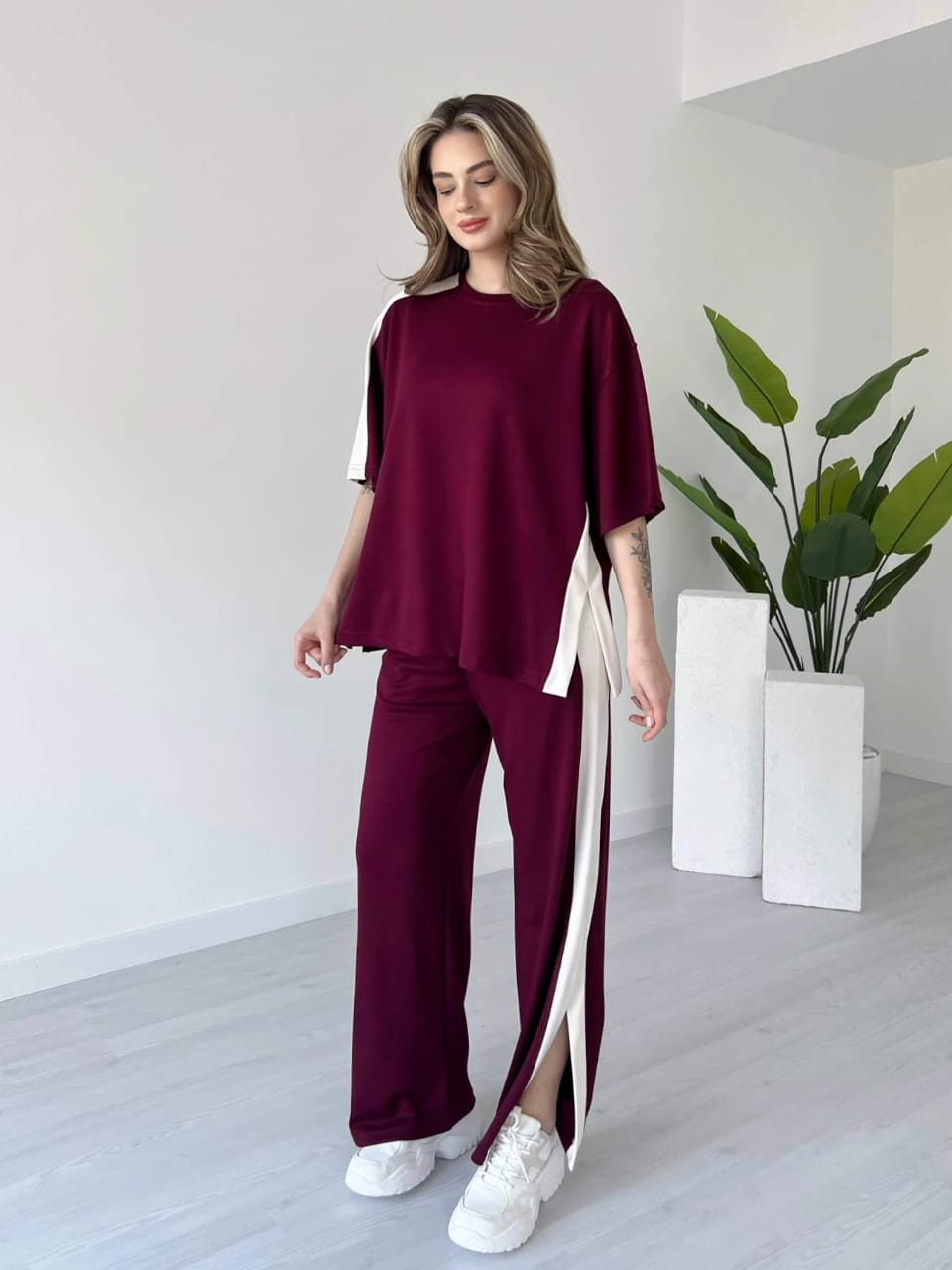 Side Panel 2-Pcs Summer Dry-Fit Tracksuit For Her.