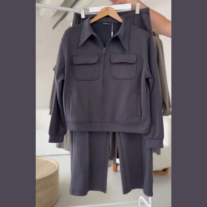 6 Pocket Style Premium Quality Winter 2-Pcs Tracksuit. CWTS-37