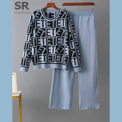 Alphabet Premium Quality Winter 2-Pcs Co-Ord Set. CWTS-43