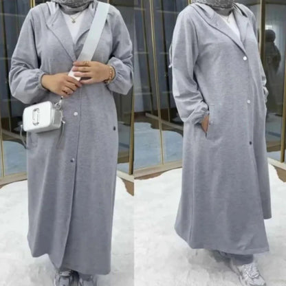 Long Button Hoodie Style 2-Pcs Winter Co-Ord Set. WWTS-18