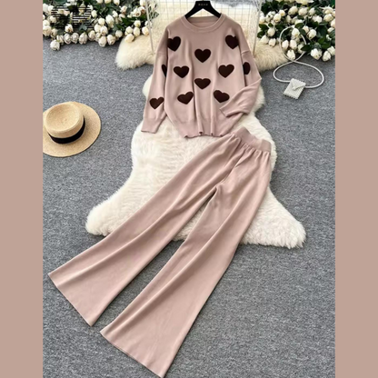 Heart Printed Premium Quality Winter 2-Pcs Co-Ord Set. CWTS-22