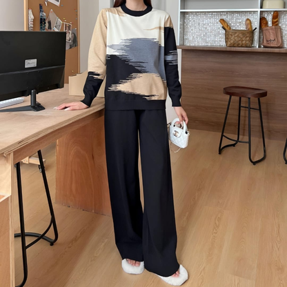 Trendy Sky Print Casual Winter Tracksuit