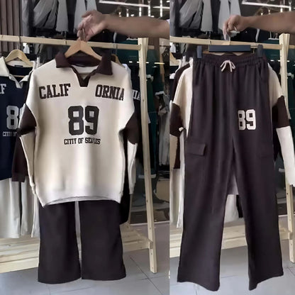 Cali-89 Collar Cargo Style 2-Pcs Winter Tracksuit For Her. WWTS-45