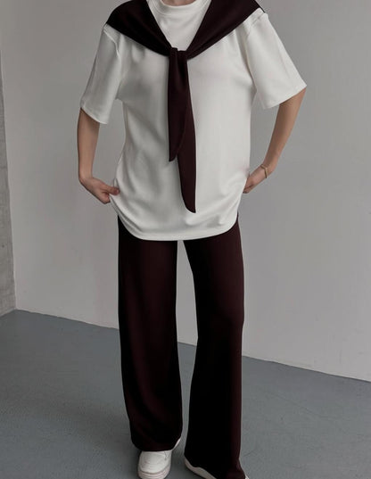 Noir Ribbon Lounge Wear Set Her MWTS-37