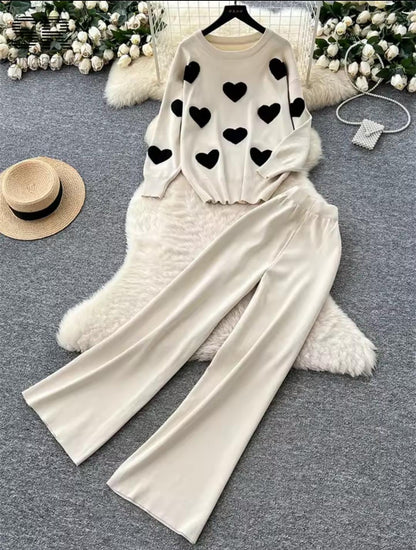 Heart Printed Premium Quality Winter 2-Pcs Co-Ord Set. CWTS-22