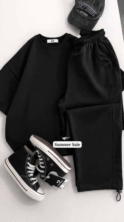 Round Neck Style Short Sleeve 2-Pcs Summer Tracksuit For Her CWTS-02