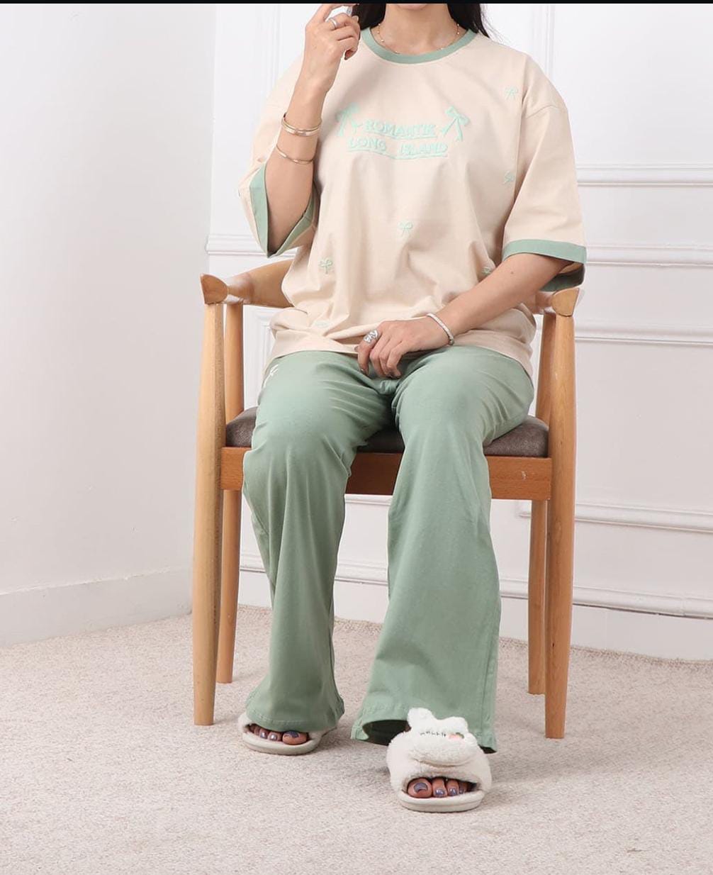 Island Bow Style Western 2-Pcs Summer Tracksuit For Her MWTS-29